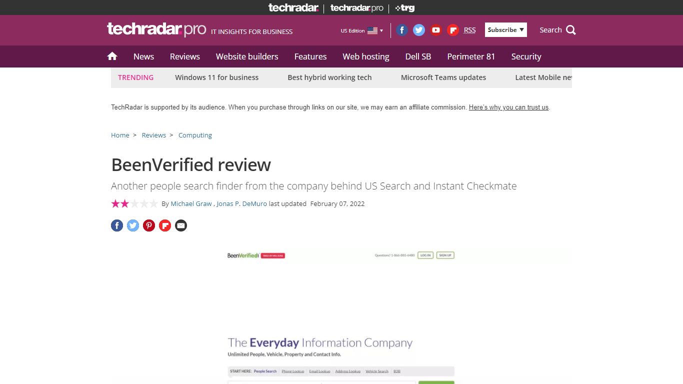 BeenVerified | TechRadar